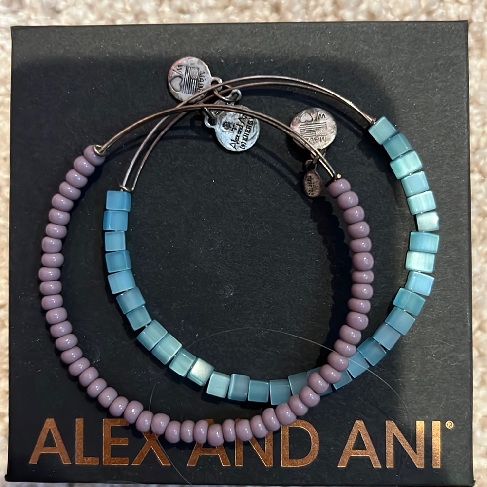 Two Alex and Ani bead bracelets in great condition